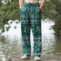 Nimara Ritual Cotton Elephant Tribal Pattern Men's Tapered Pants With Pockets