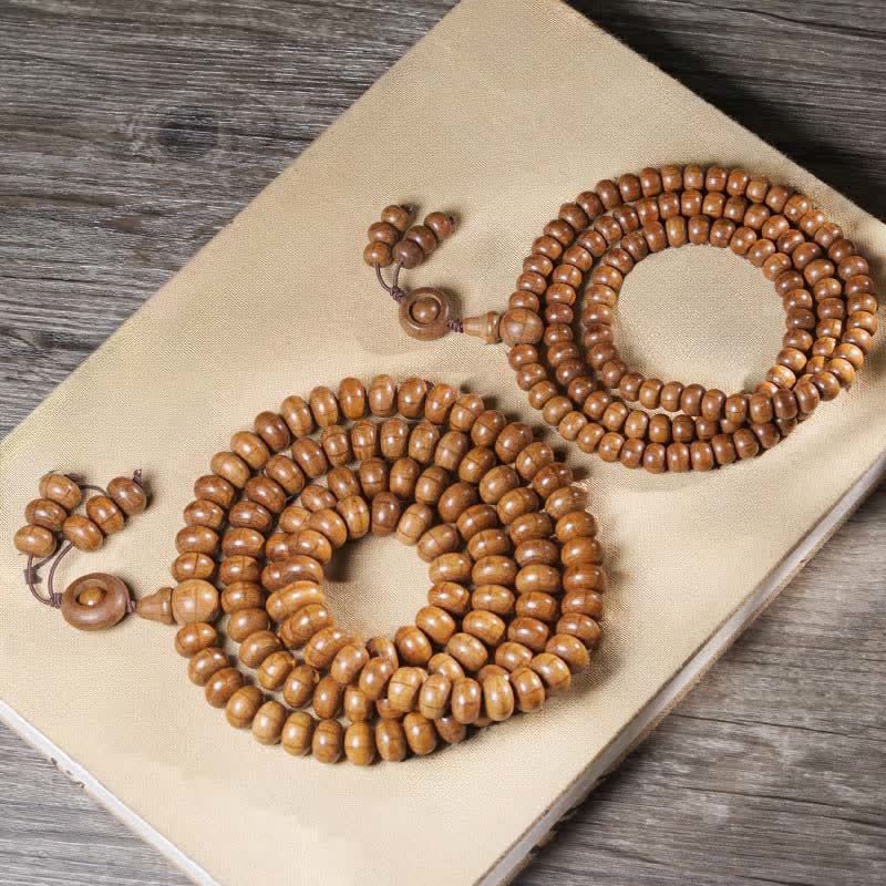Nimara Ritual Natural Abelia Biflora Wood Protection 108 Bead Mala