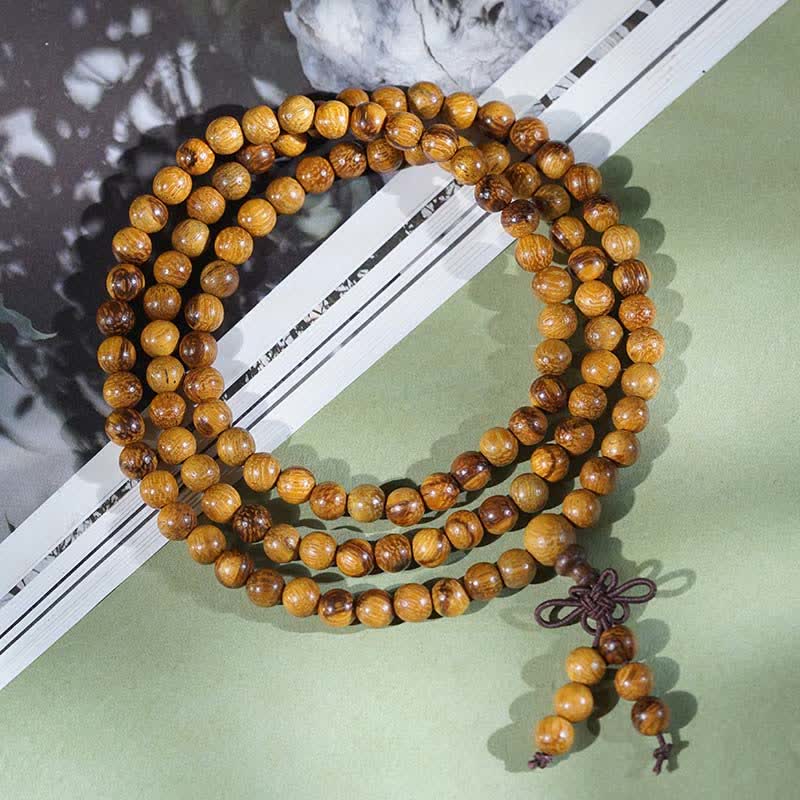 Nimara Ritual Natural Marblewood Harmony 108 Bead Mala