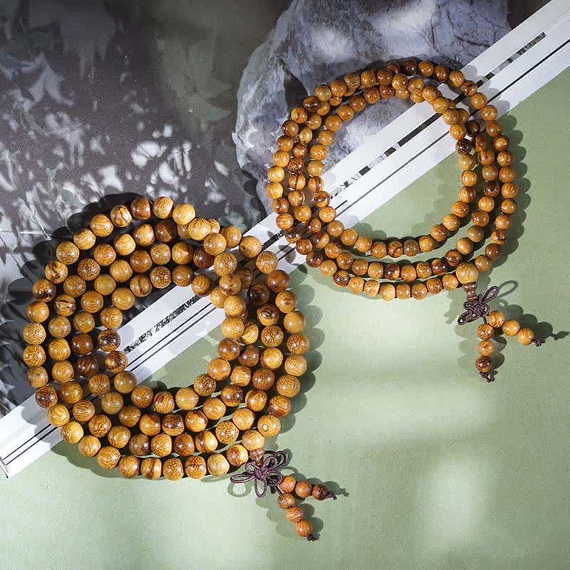 Nimara Ritual Natural Marblewood Harmony 108 Bead Mala