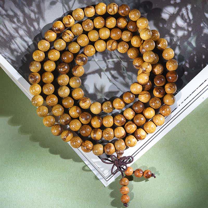 Nimara Ritual Natural Marblewood Harmony 108 Bead Mala