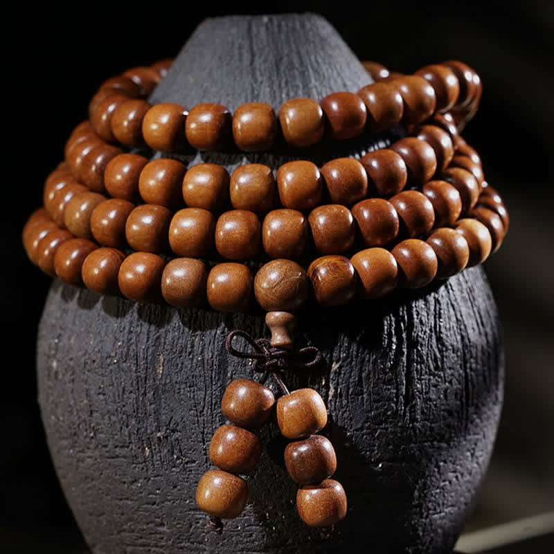 Nimara Ritual Natural Jujube Wood 108 Bead Mala