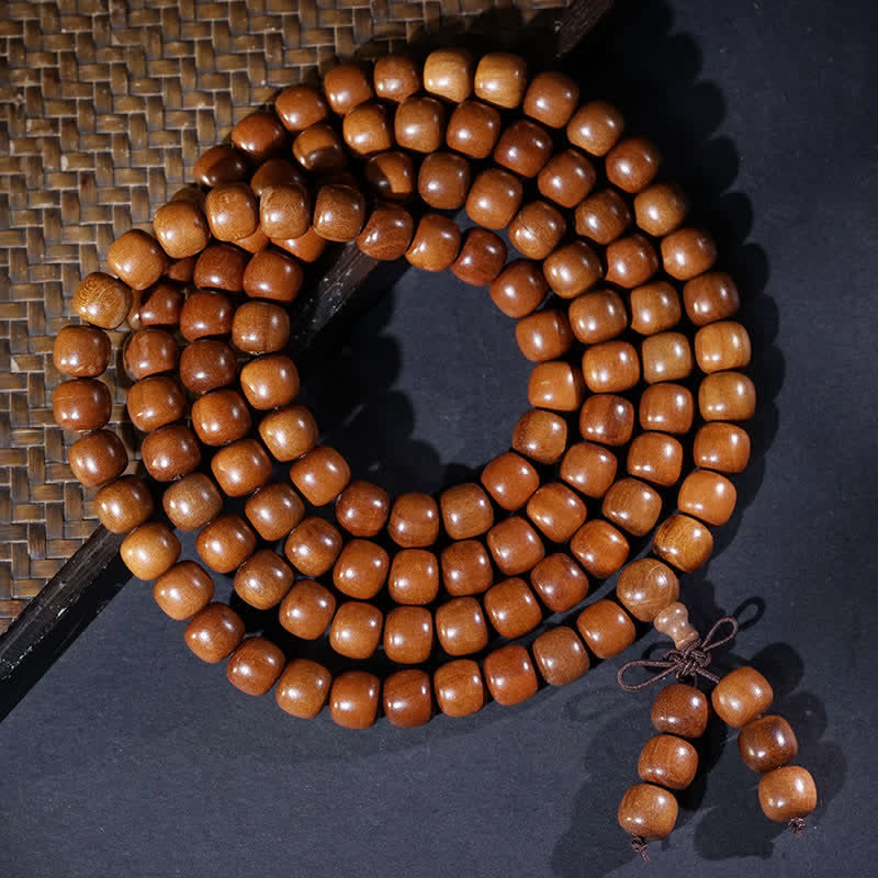 Nimara Ritual Natural Jujube Wood 108 Bead Mala