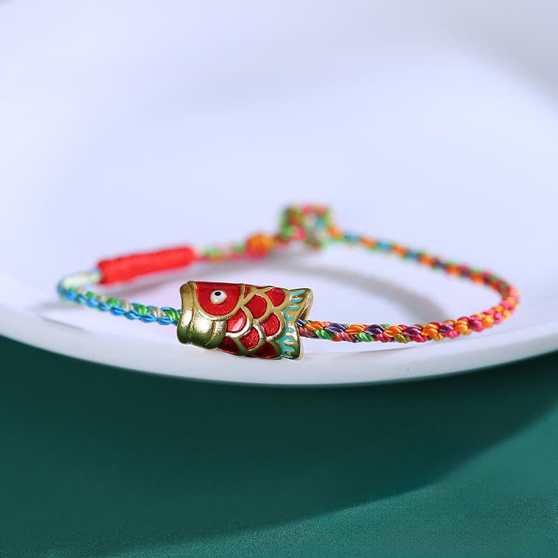 Nimara Ritual Hand-Woven Colorful String Koi Fish Luck Braided Bracelet