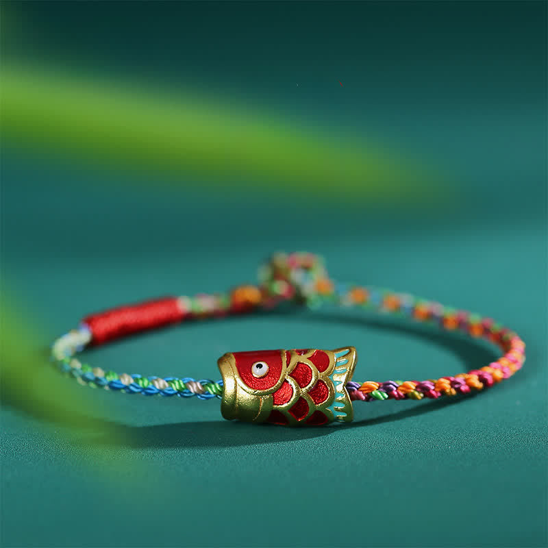 Nimara Ritual Hand-Woven Colorful String Koi Fish Luck Braided Bracelet