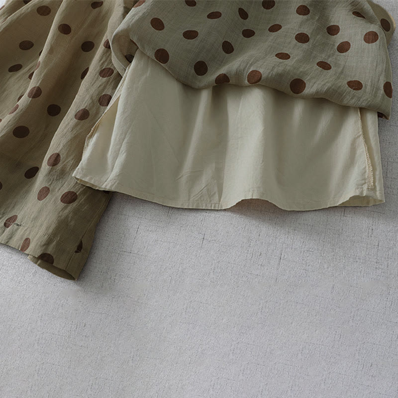 Nimara Ritual Summer Casual Vintage Drawstring Polka Dot Women's Cropped Pants With Pockets