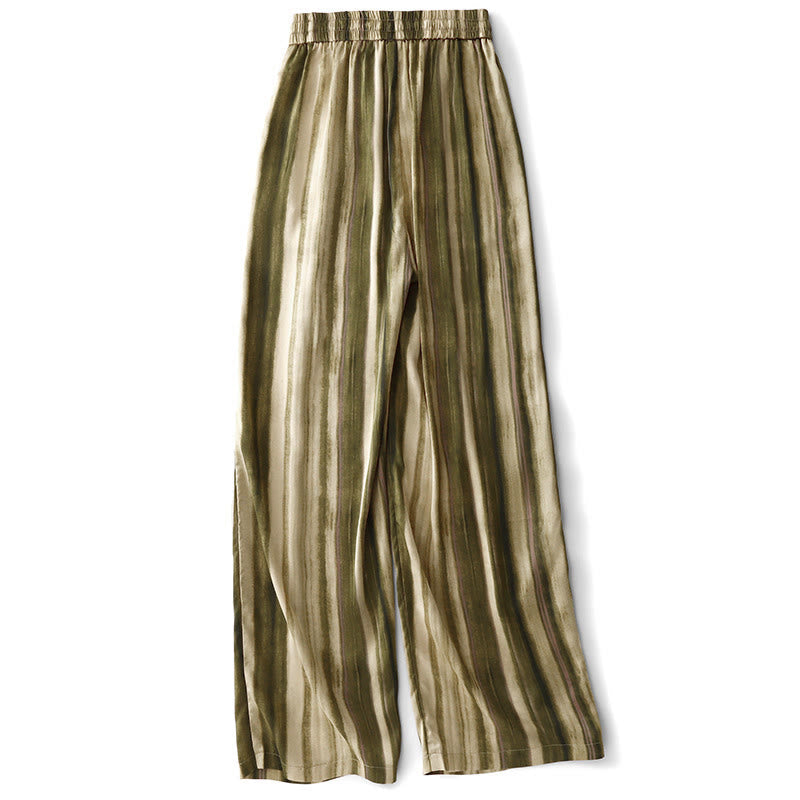 Nimara Ritual Summer Casual Elegant Drawstring Vertical Striped Long Pants Women's Straight Leg Pants With Pockets