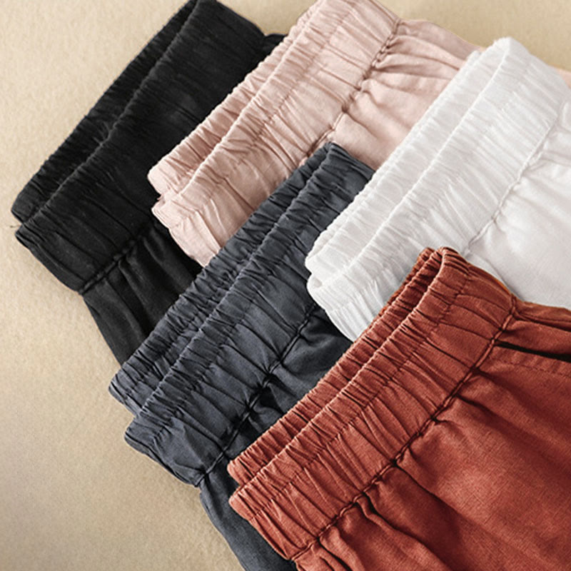 Nimara Ritual Spring Summer Casual Minimalist Solid Cropped Women's Harem Pants With Pockets