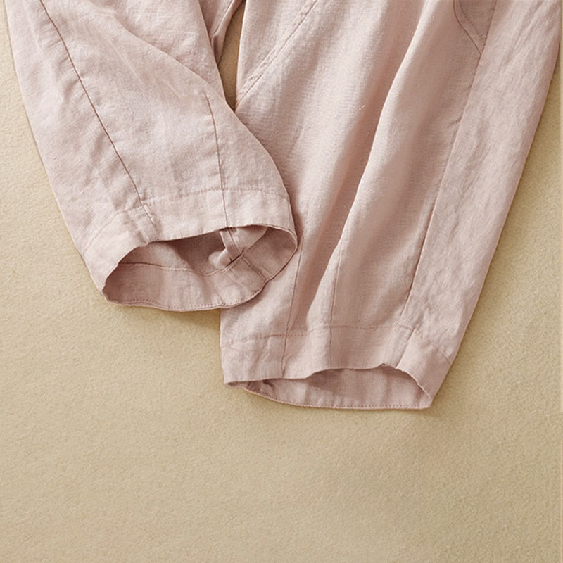 Nimara Ritual Spring Summer Casual Minimalist Solid Cropped Women's Harem Pants With Pockets