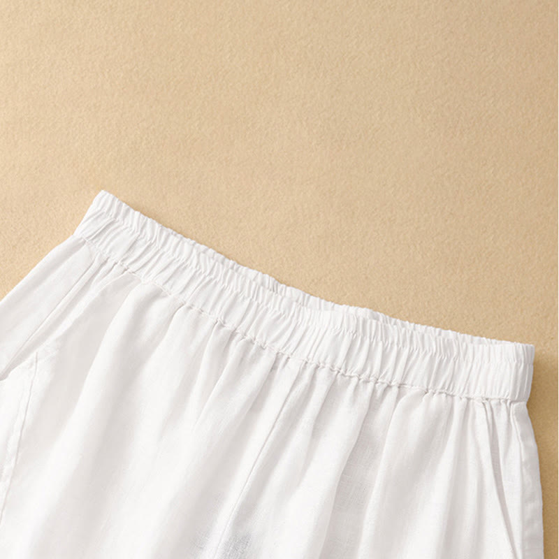 Nimara Ritual Spring Summer Casual Minimalist Solid Cropped Women's Harem Pants With Pockets