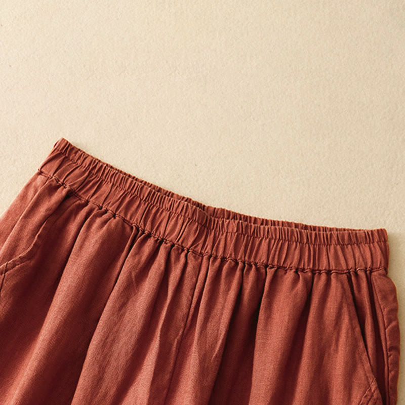 Nimara Ritual Spring Summer Casual Minimalist Solid Cropped Women's Harem Pants With Pockets