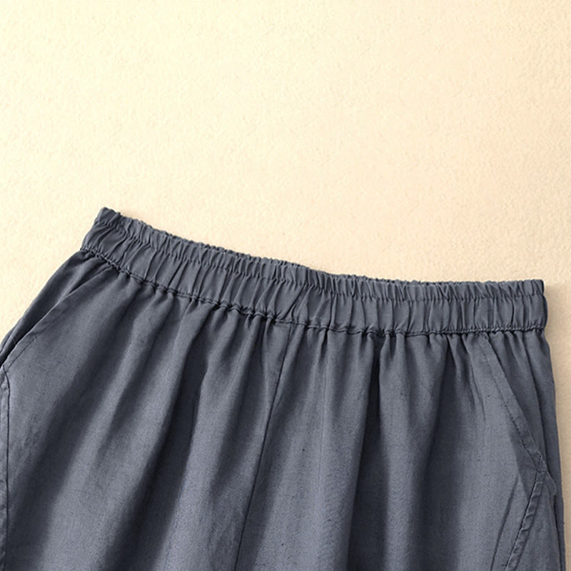 Nimara Ritual Spring Summer Casual Minimalist Solid Cropped Women's Harem Pants With Pockets