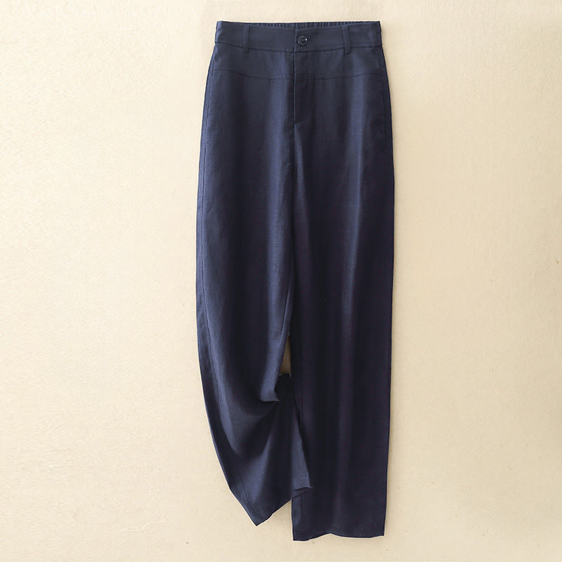 Nimara Ritual Spring Summer Minimalist Casual Solid Zipper Design Long Pants Women's Straight Leg Pants With Pockets
