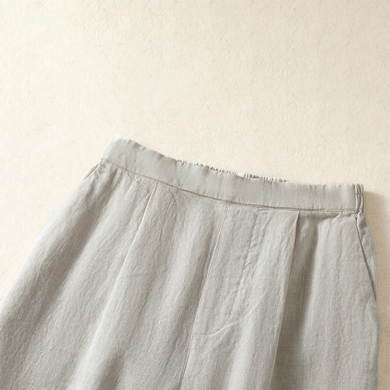 Nimara Ritual Spring Summer Casual Minimalist Solid Capri Pants Women's Straight Leg Pants With Pockets