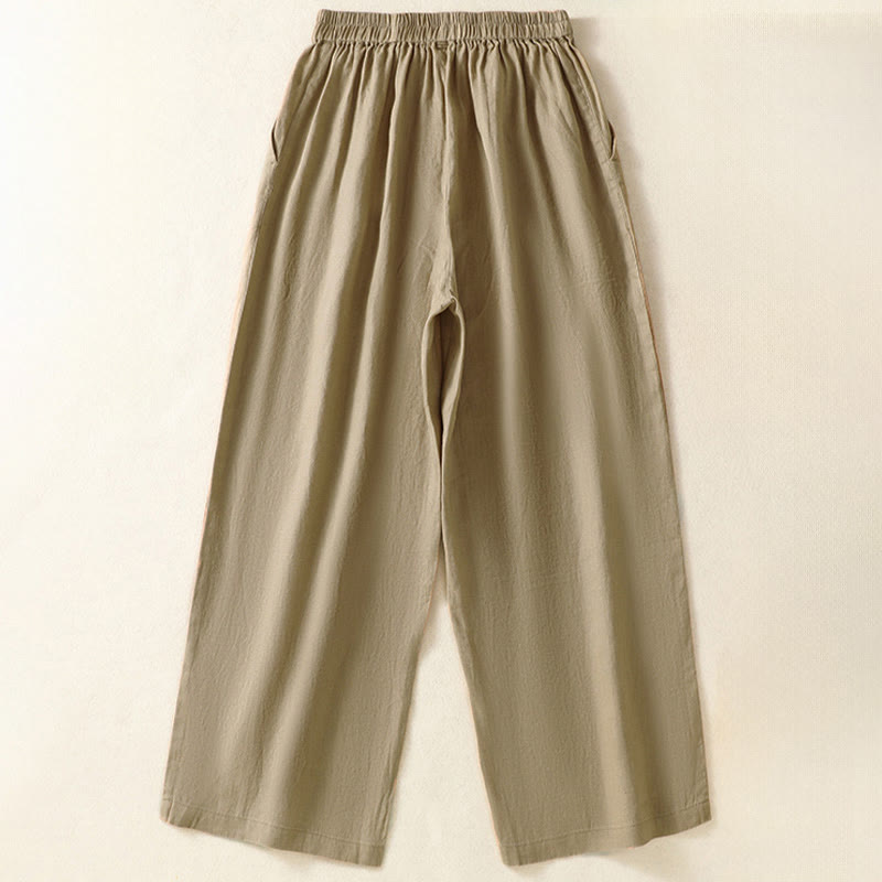 Nimara Ritual Spring Summer Casual Minimalist Solid Capri Pants Women's Straight Leg Pants With Pockets