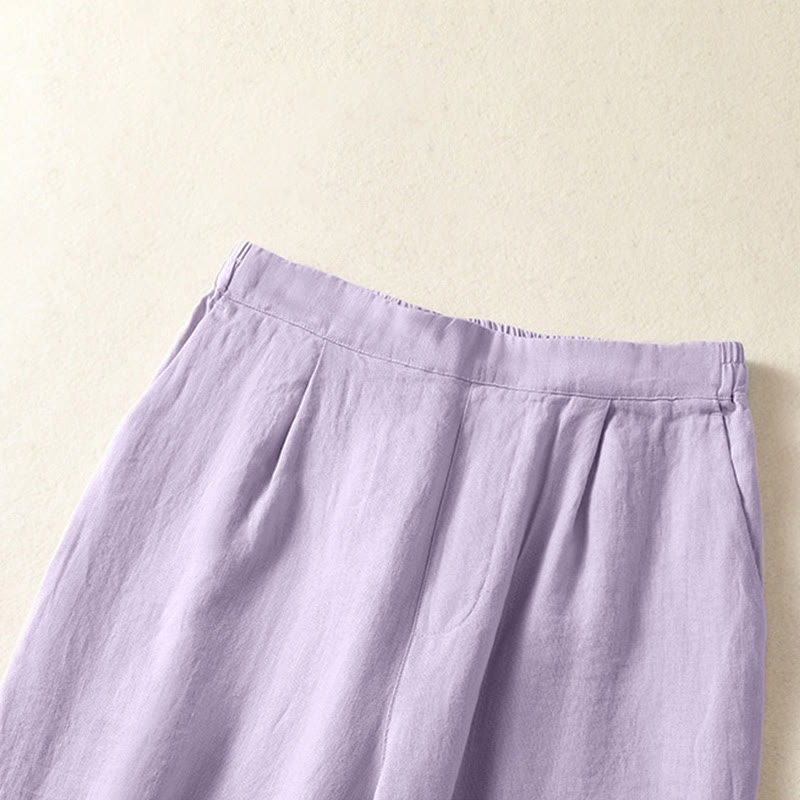 Nimara Ritual Spring Summer Casual Minimalist Solid Capri Pants Women's Straight Leg Pants With Pockets