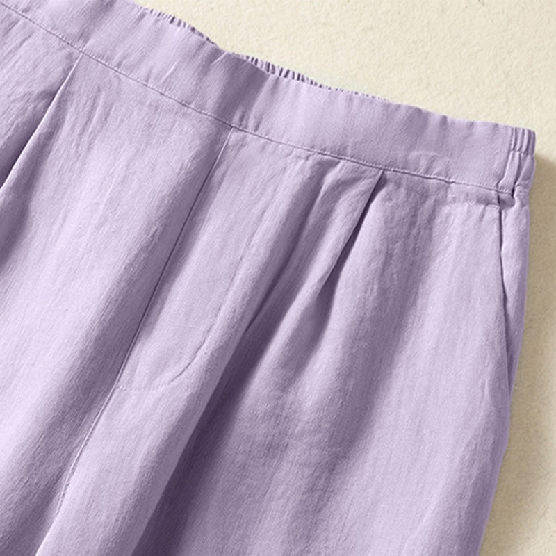 Nimara Ritual Spring Summer Casual Minimalist Solid Capri Pants Women's Straight Leg Pants With Pockets