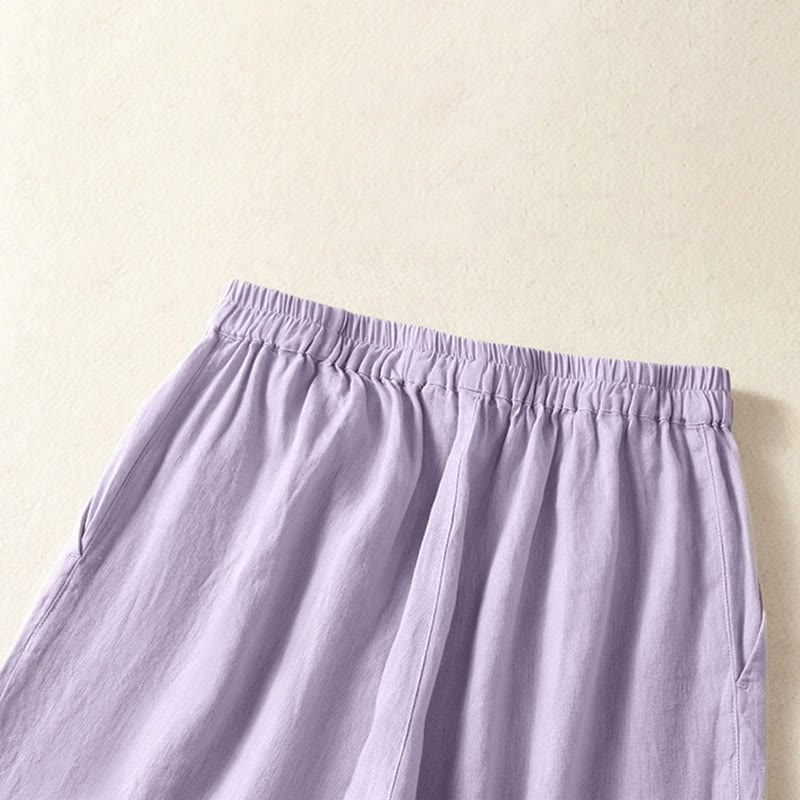 Nimara Ritual Spring Summer Casual Minimalist Solid Capri Pants Women's Straight Leg Pants With Pockets