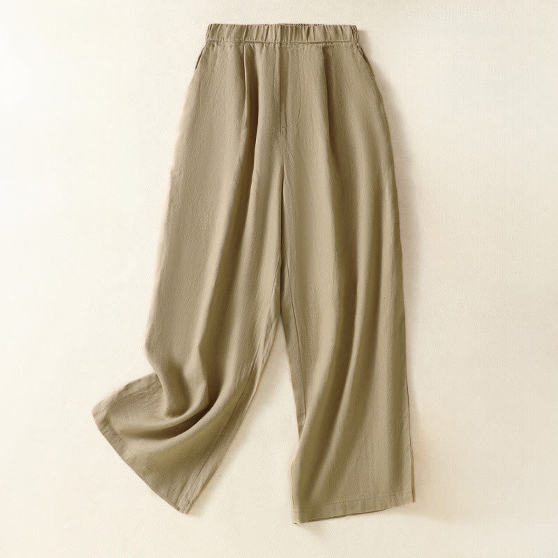 Nimara Ritual Spring Summer Casual Minimalist Solid Capri Pants Women's Straight Leg Pants With Pockets