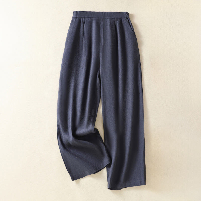 Nimara Ritual Spring Summer Casual Minimalist Solid Capri Pants Women's Straight Leg Pants With Pockets