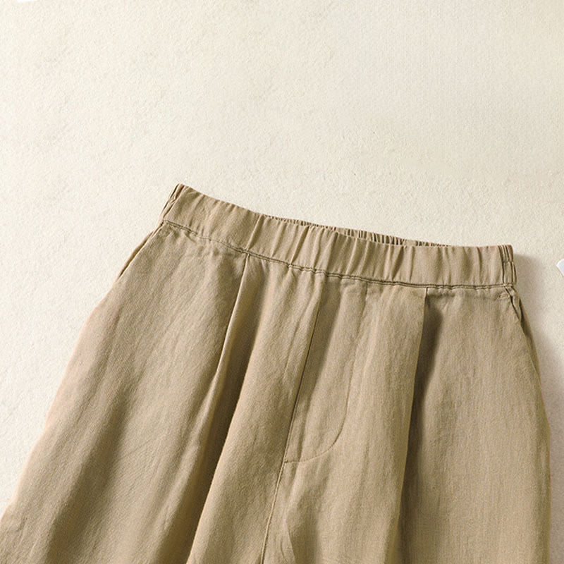 Nimara Ritual Spring Summer Casual Minimalist Solid Capri Pants Women's Straight Leg Pants With Pockets