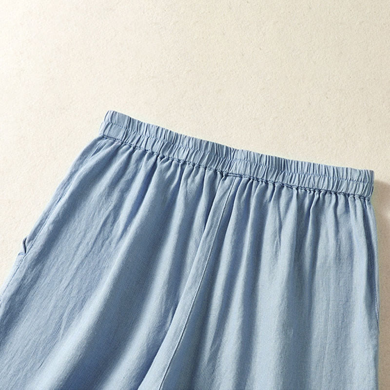 Nimara Ritual Spring Summer Casual Minimalist Solid Capri Pants Women's Straight Leg Pants With Pockets