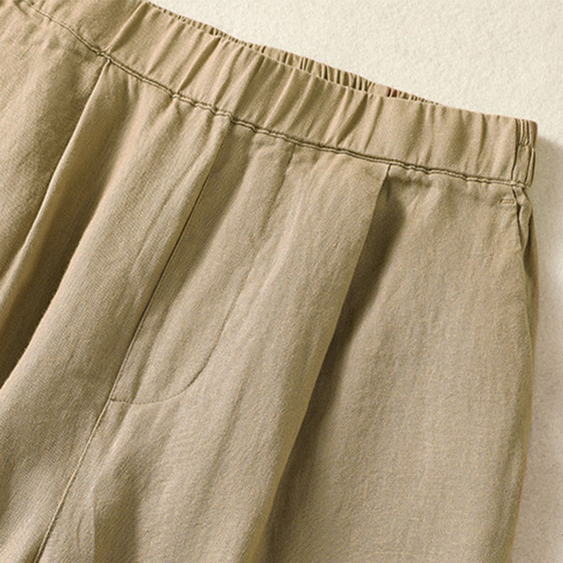 Nimara Ritual Spring Summer Casual Minimalist Solid Capri Pants Women's Straight Leg Pants With Pockets