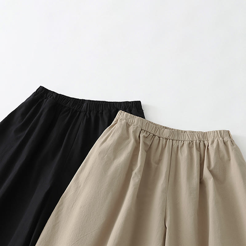 Nimara Ritual Summer Casual Minimalist Solid Cropped Pants Women's Harem Pants With Pockets