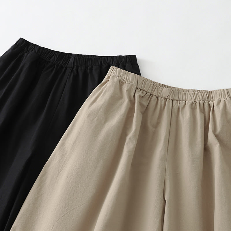 Nimara Ritual Summer Casual Minimalist Solid Cropped Pants Women's Harem Pants With Pockets