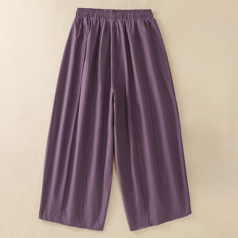 Nimara Ritual Summer Casual Minimalist Drawstring Solid Women's Cropped Pants With Pockets