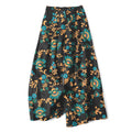 Nimara Ritual Cotton Linen Turquoise Vine Floral Pattern Women's Elastic Waist Wide Leg Pants With Pockets