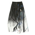 Nimara Ritual Cotton Linen Moonlit Bamboo Pattern Women's Elastic Waist Wide Leg Pants With Pockets