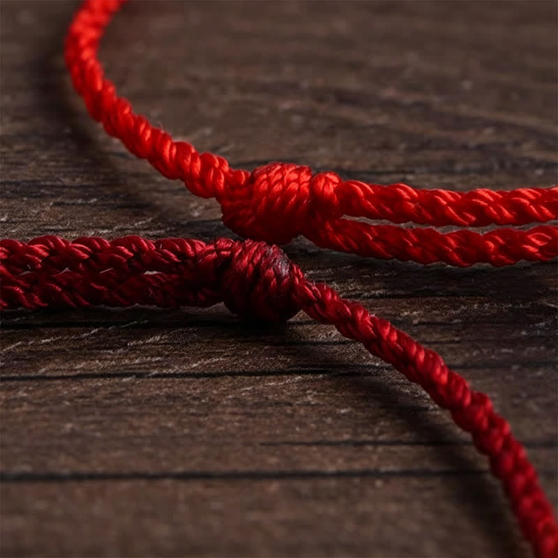 Nimara Ritual Hand-Woven Red String Twisted Beads Protection Braided Adjustable Bracelet