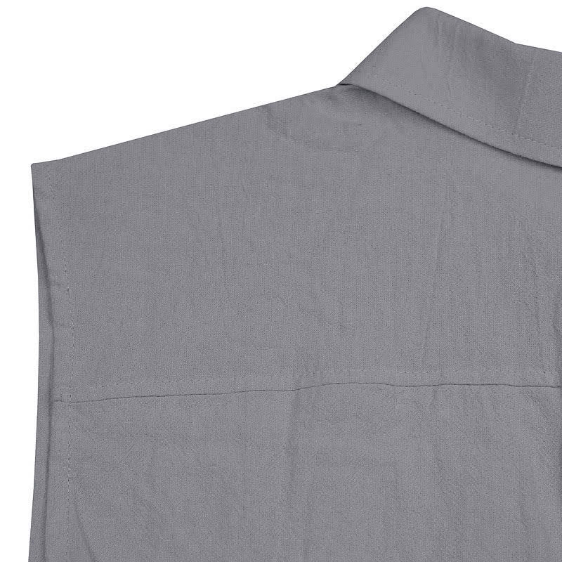 Nimara Ritual Summer Casual Minimalist Button-Up Solid Men's Sleeveless Shirts