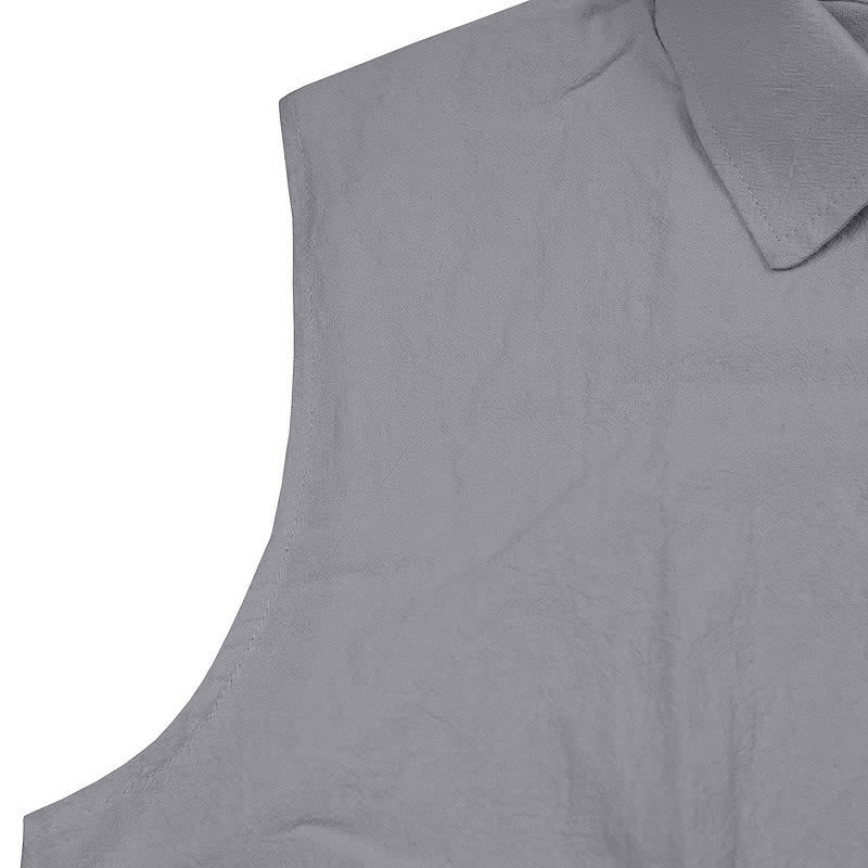 Nimara Ritual Summer Casual Minimalist Button-Up Solid Men's Sleeveless Shirts