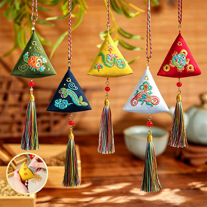 Nimara Ritual Embroidery Zongzi Triangle Scorpion Cute Animal Decor