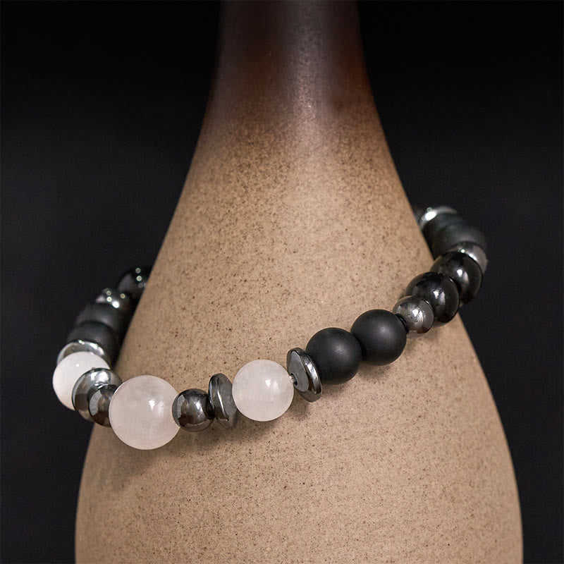 Nimara Ritual Hematite Black Beads Support Bracelet