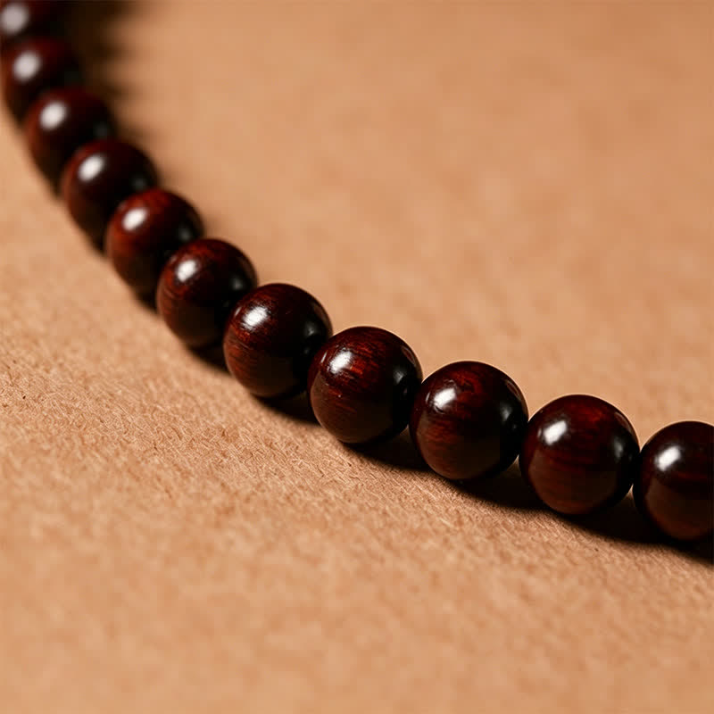 Nimara Ritual Red Sandalwood Peace Buckle Protection Hand-Woven 108 Bead Mala