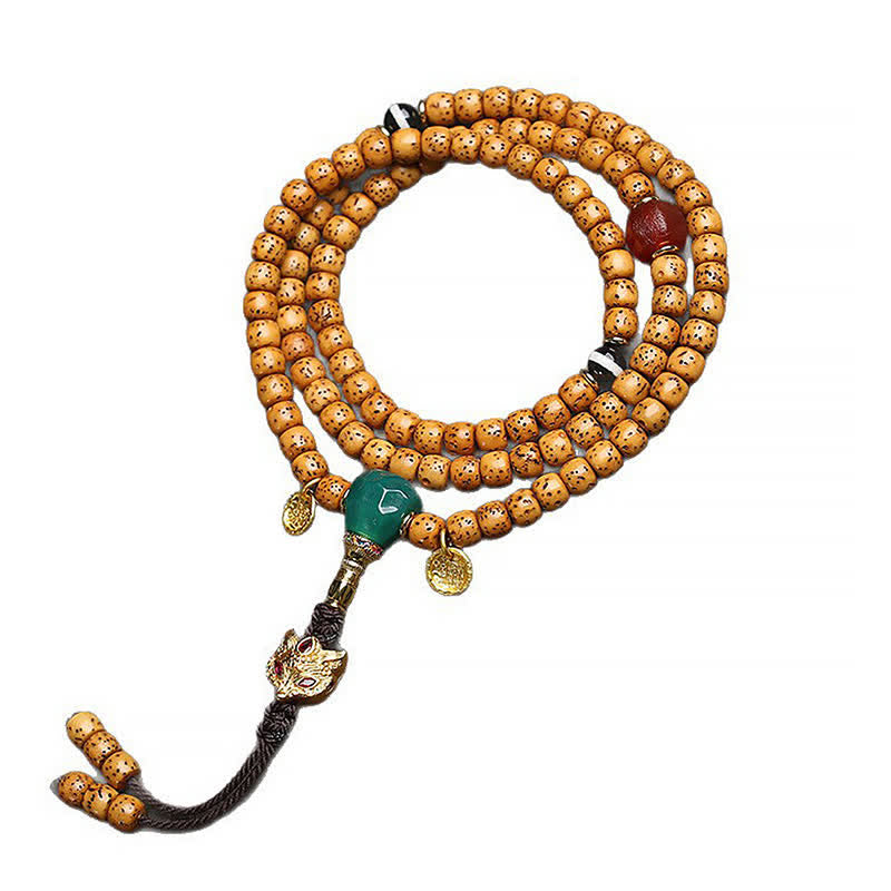 Nimara Ritual Star Moon Bodhi Seed Fox Gourd Wisdom Tibetan Handmade 108 Bead Mala