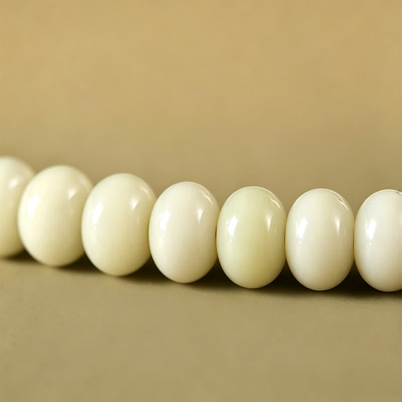 Nimara Ritual White Bodhi Seed Bodhisattva Tara Hope Hand-Woven Ethnic 108 Bead Mala