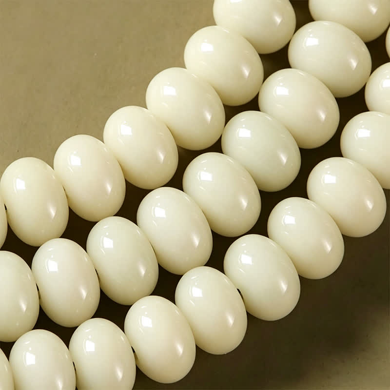 Nimara Ritual White Bodhi Seed Bodhisattva Tara Hope Hand-Woven Ethnic 108 Bead Mala