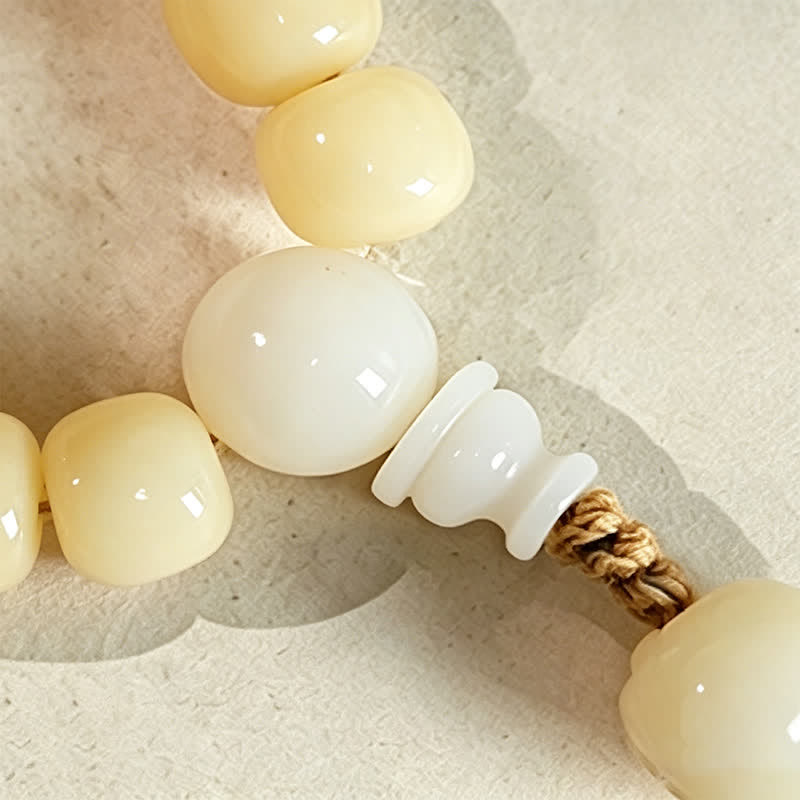 Nimara Ritual Bodhi Root Lotus Pendant Purity 108 Bead Hand Polished Round Mala