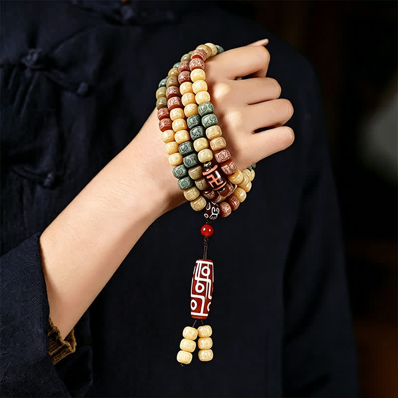Nimara Ritual Bodhi Seed Hand-Woven Peace Vintage 108 Bead Mala