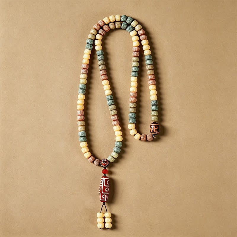 Nimara Ritual Bodhi Seed Hand-Woven Peace Vintage 108 Bead Mala