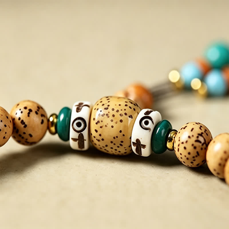 Nimara Ritual Star Moon Bodhi Seed Lotus Pod Handcrafted Wisdom Round 108 Bead Mala