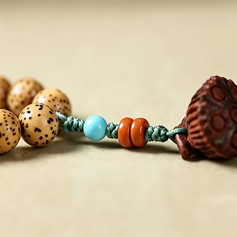 Nimara Ritual Star Moon Bodhi Seed Lotus Pod Handcrafted Wisdom Round 108 Bead Mala