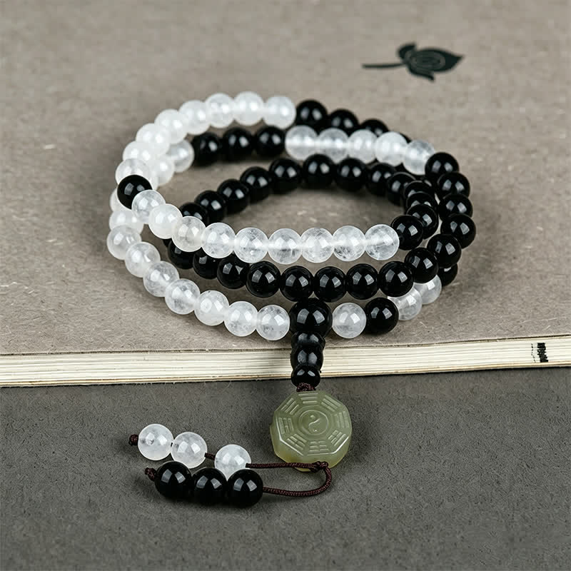 Nimara Ritual Black Obsidian Bagua Protection Hand Beaded Bracelet