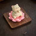 Enlightenment and New Beginnings Resin Lotus Cute Animal Fishing Desk Decor