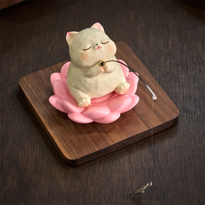 Enlightenment and New Beginnings Resin Lotus Cute Animal Fishing Desk Decor