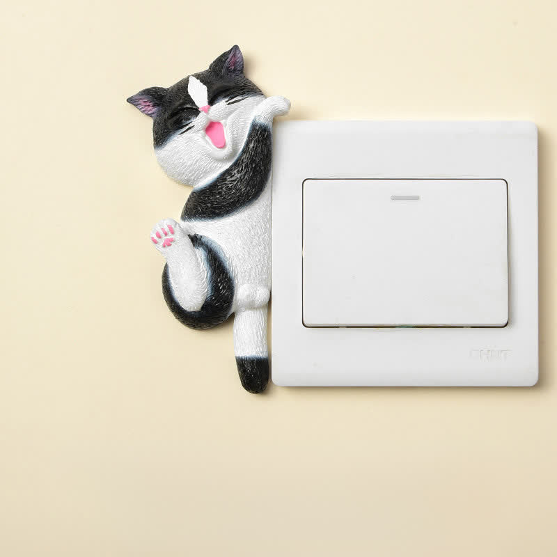 Nimara Ritual Painted Resin Cat Switch Cover Cute Animal Decor